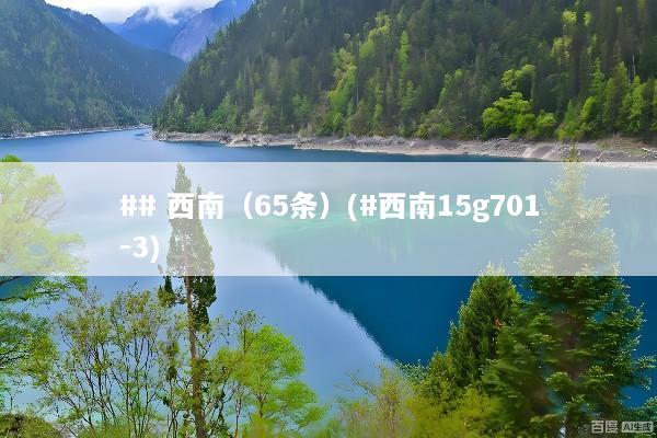 ## 西南（65条）(#西南15g701-3)