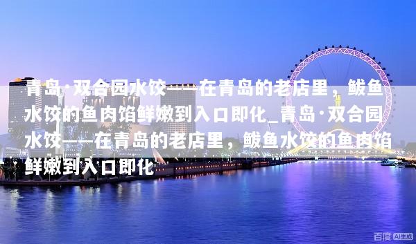 青岛·双合园水饺——在青岛的老店里，鲅鱼水饺的鱼肉馅鲜嫩到入口即化_青岛·双合园水饺——在青岛的老店里，鲅鱼水饺的鱼肉馅鲜嫩到入口即化